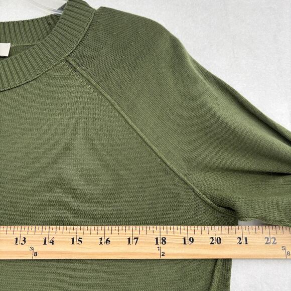 Loft Sweater Womens Size XS Olive Green Crew Neck Pullover Fine Knit Long Sleeve - Picture 8 of 10